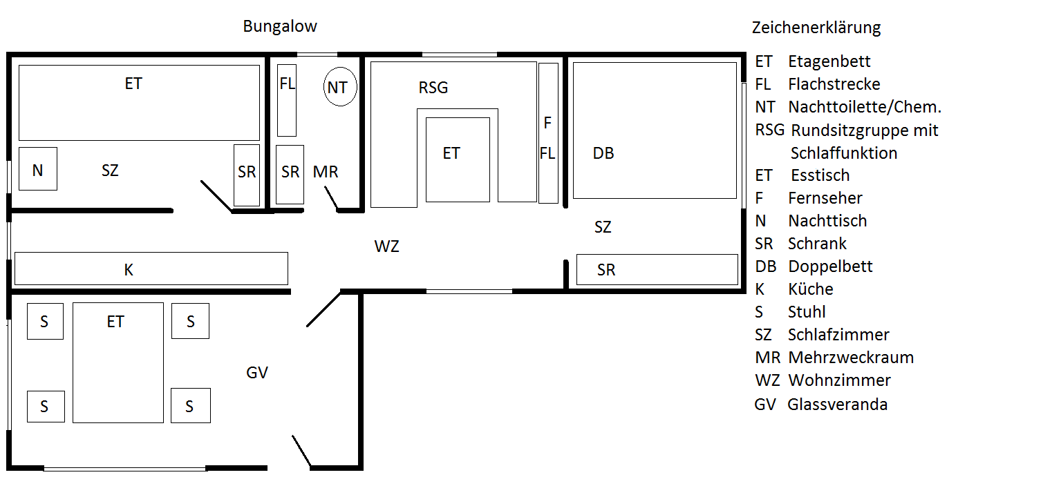 Ostalgie Bungalow - Grundriss Ostalgie Bungalow - Grundriss